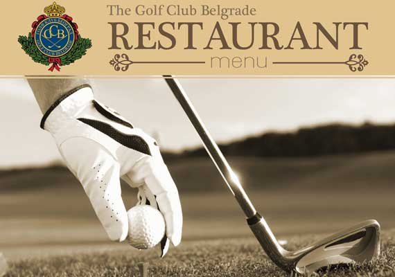 Restaurant menu for the Golf Club (design and prepress).